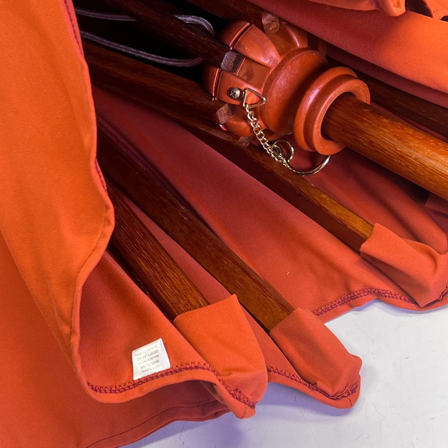 GROSFILLEX Wooden Market Outdoor Umbrella 7' Fits 1-1/2" Holes Terra Cotta