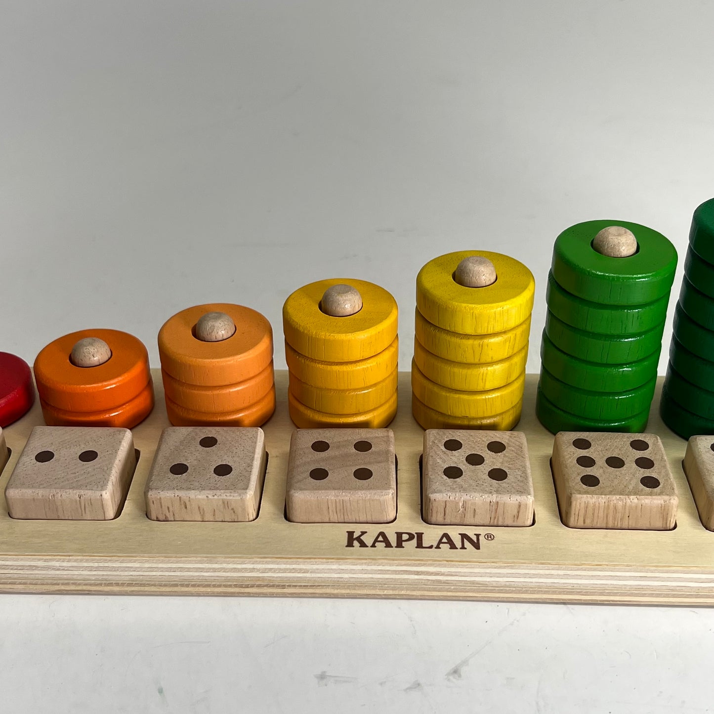 KAPLAN Natural Stack & Sort Wooden Board Colorful Counting Rainbow 33141