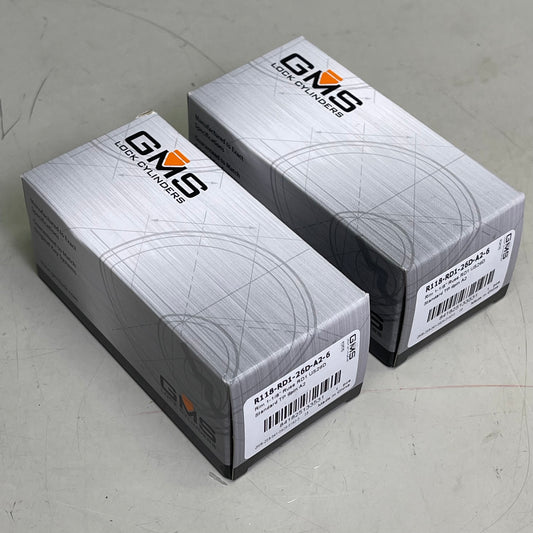 GMS (2-PACK) Russwin Lock Cylinders 1-1/8" Satin Chrome 6 Pin R118-RD1-26D-A2-6