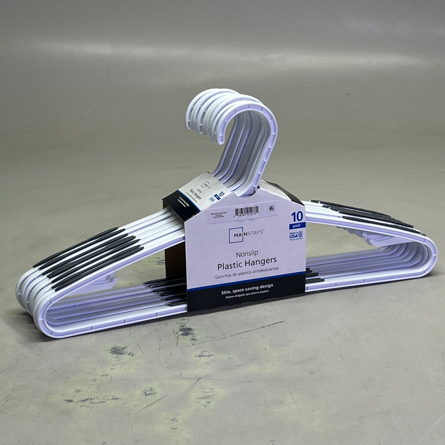 MAINSTAYS (140 Pcs) Non-Slip Clothes Hangers, White Durable Plastic White MS12-016-200-03