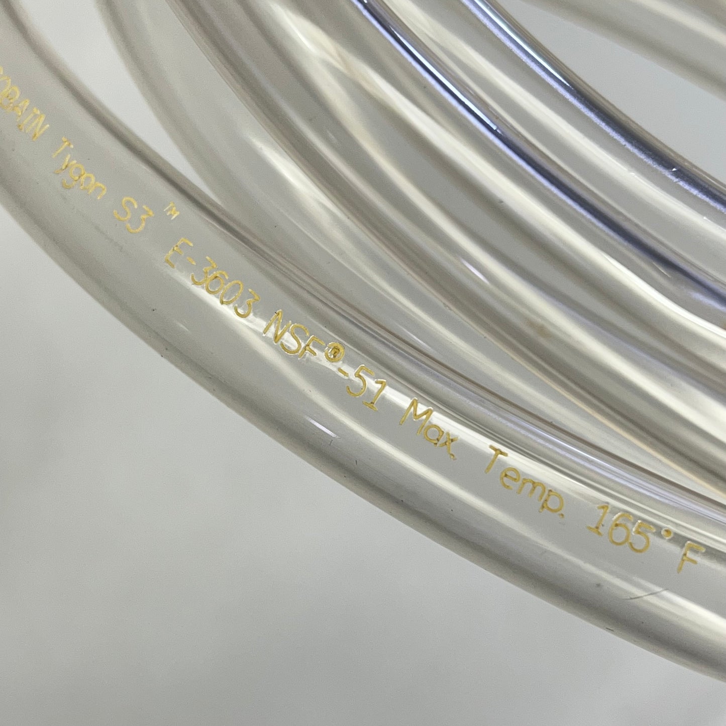 SAINT GOBAIN Tygon Flexible Laboratory Tubing 1/2"I.D. 5/8"O.D. 5' Clear E-36|03