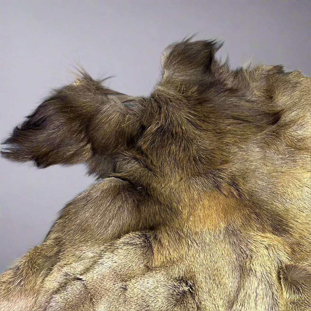 Large Real Elk Hide Rug/Home Décor 68"X55" Brown/Tan