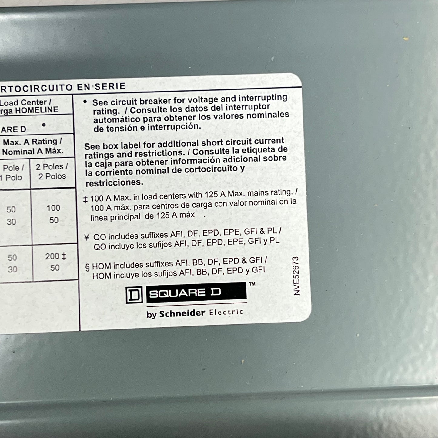 SCHNEIDER ELECTRIC Square D Cover Assey For 30 Space Load Center HOMC30UC