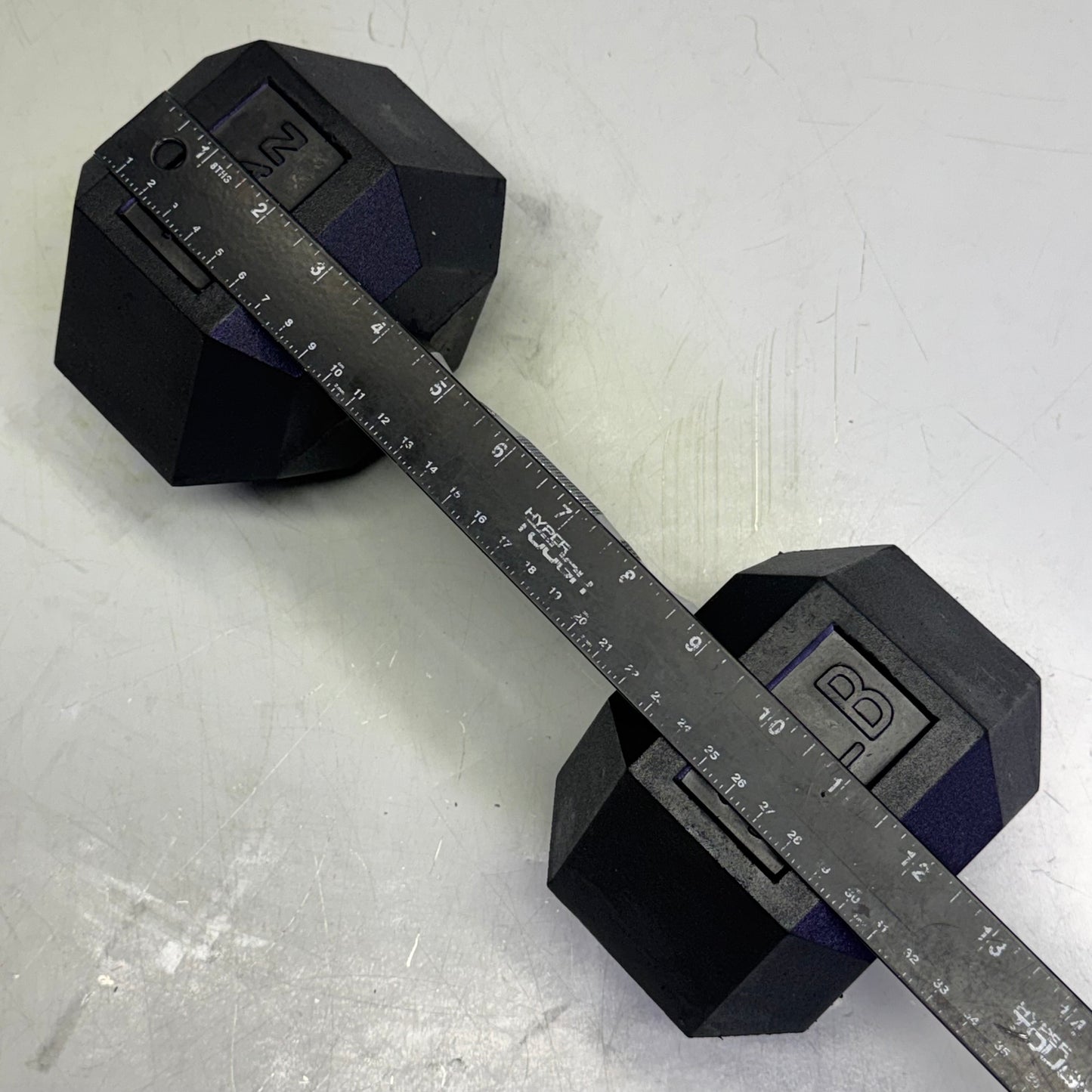 TITAN FITNESS (2 PACK) Black Rubber Coated Hex Dumbbell Single 30lb HEXDBB_30