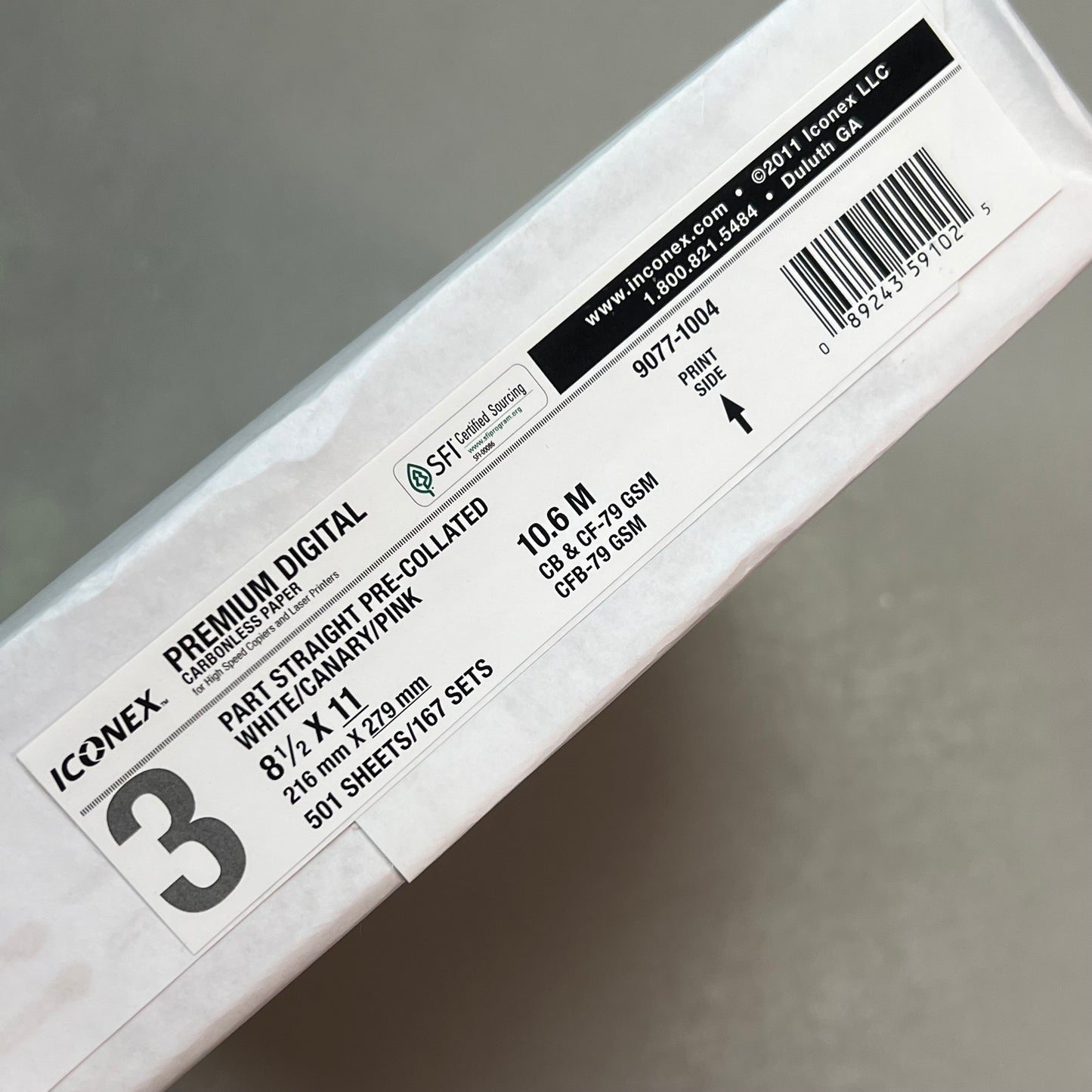 ICONEX (5010 SHEETS) Premium Digital Carbonless White/Pink/Canary 9077-1004