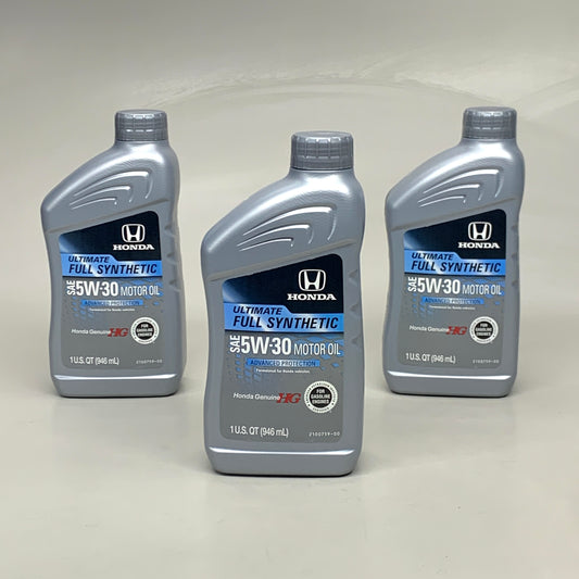 HONDA (3 PACK) Genuine Ultimate Full Synthetic SAE 5W-30 Advanced Protection