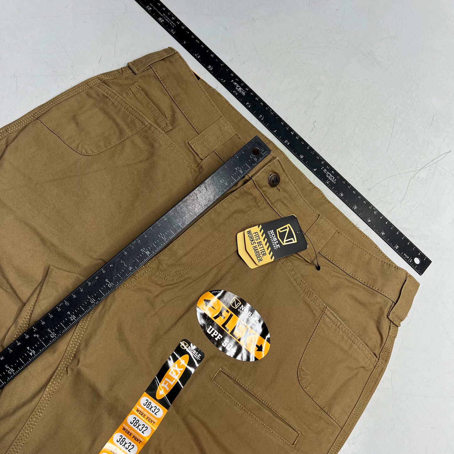 NOBLE OUTFITTERS Canvas Double Front Work Pant Men's Sz 38x32 Coyote 18452