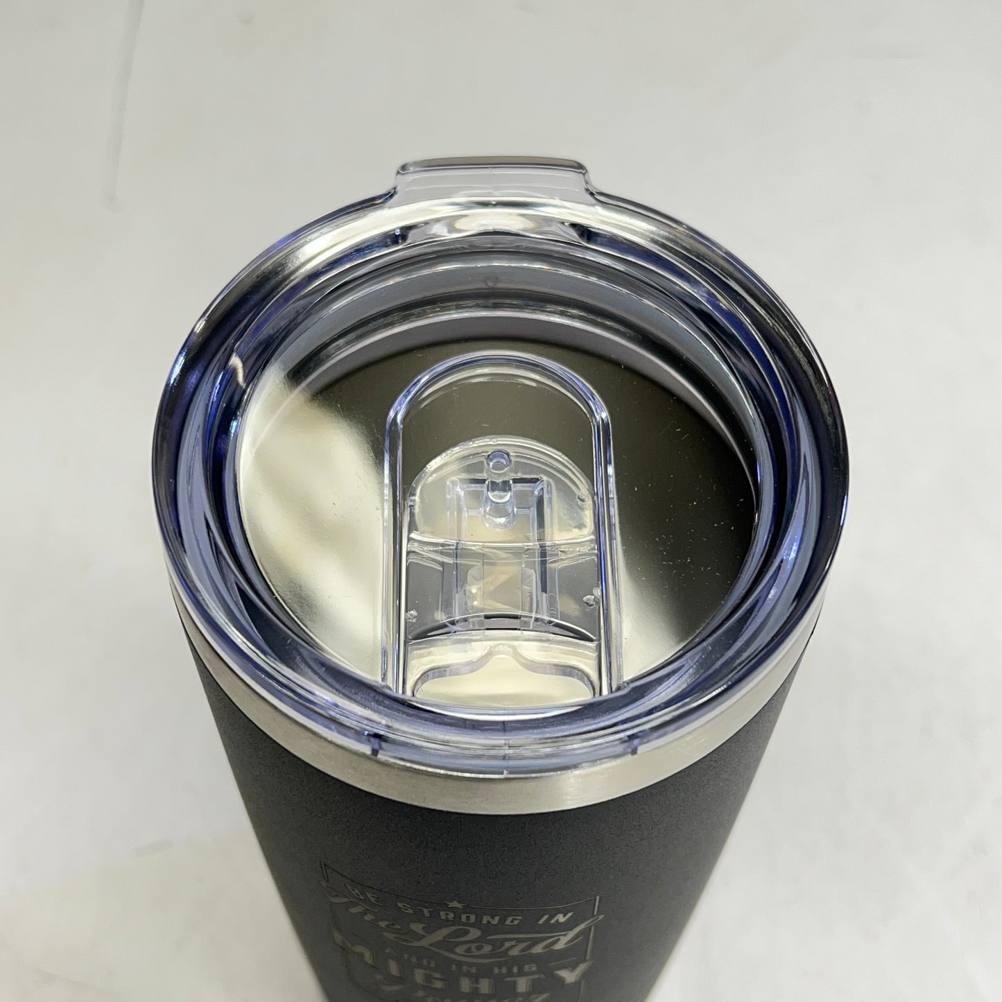 CHRISTIAN ART GIFTS Be Strong in the Lord Stainless Steel Mug 18oz Black SMUG188
