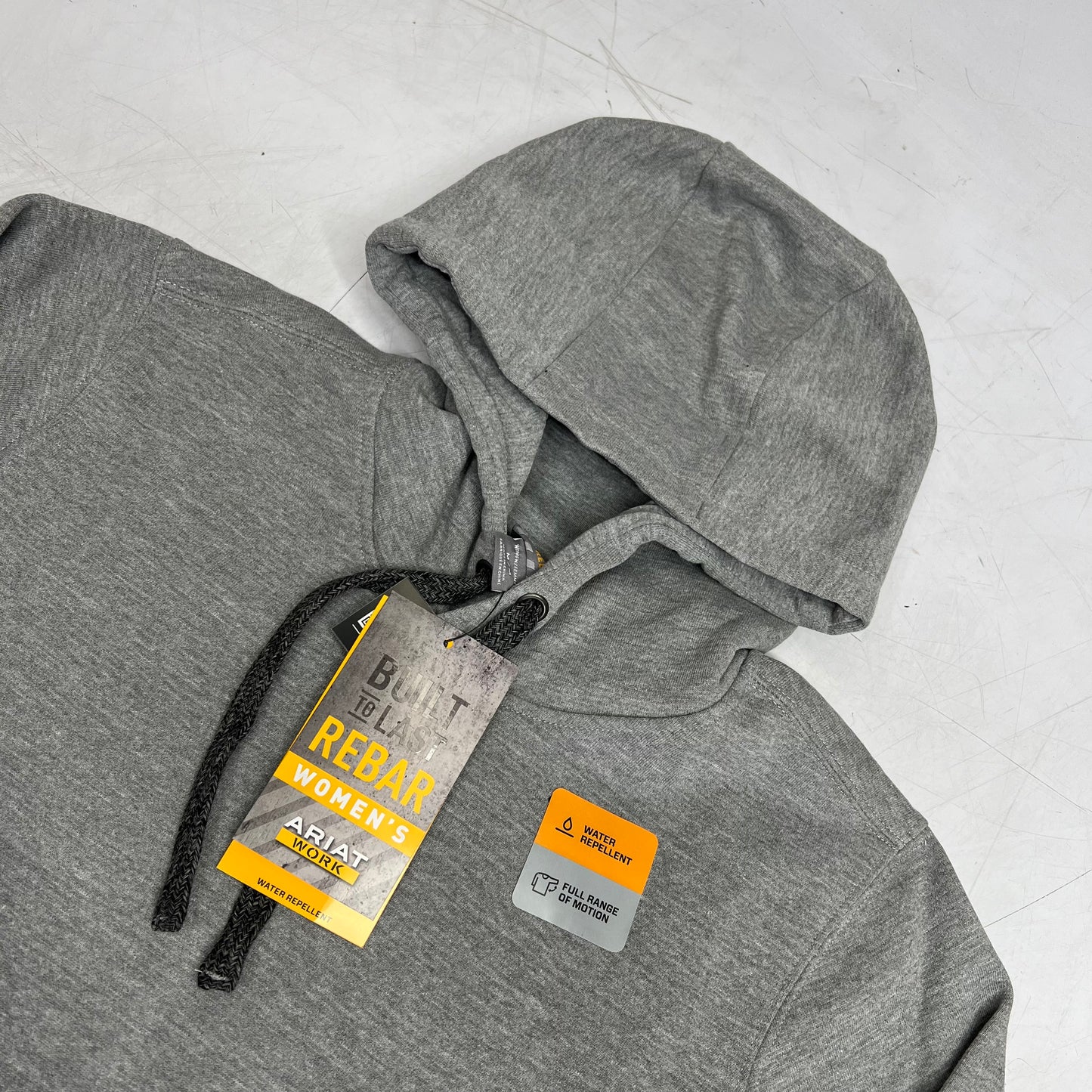 ARIAT Embroidered Rebar Graphic Hoodie Women's Sz M Heather Grey 10037619