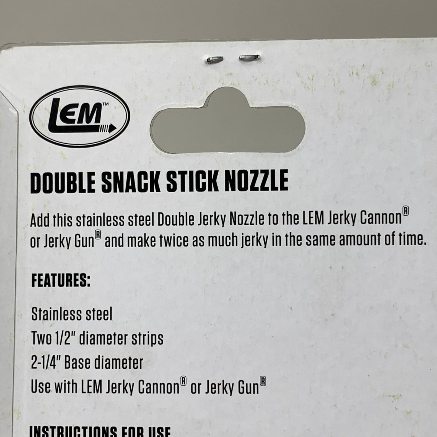 LEM (2 PACK) Jerky Cannon Double Snack Stick Nozzle 1/2" Diameter 468M