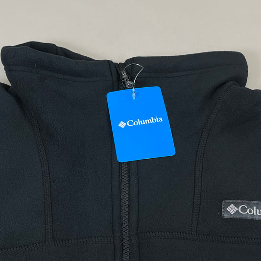 COLUMBIA WinterPass Full Zip Fleece Hip Length Jacket Mens Sz M Black 1909121011