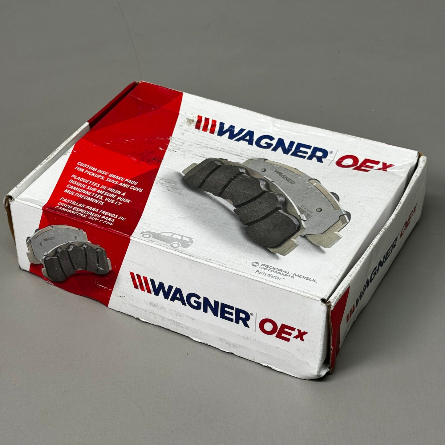 WAGNER OEx Disc Front Brake Pad Set 7" x 3 1/2" Grey OEX1047B