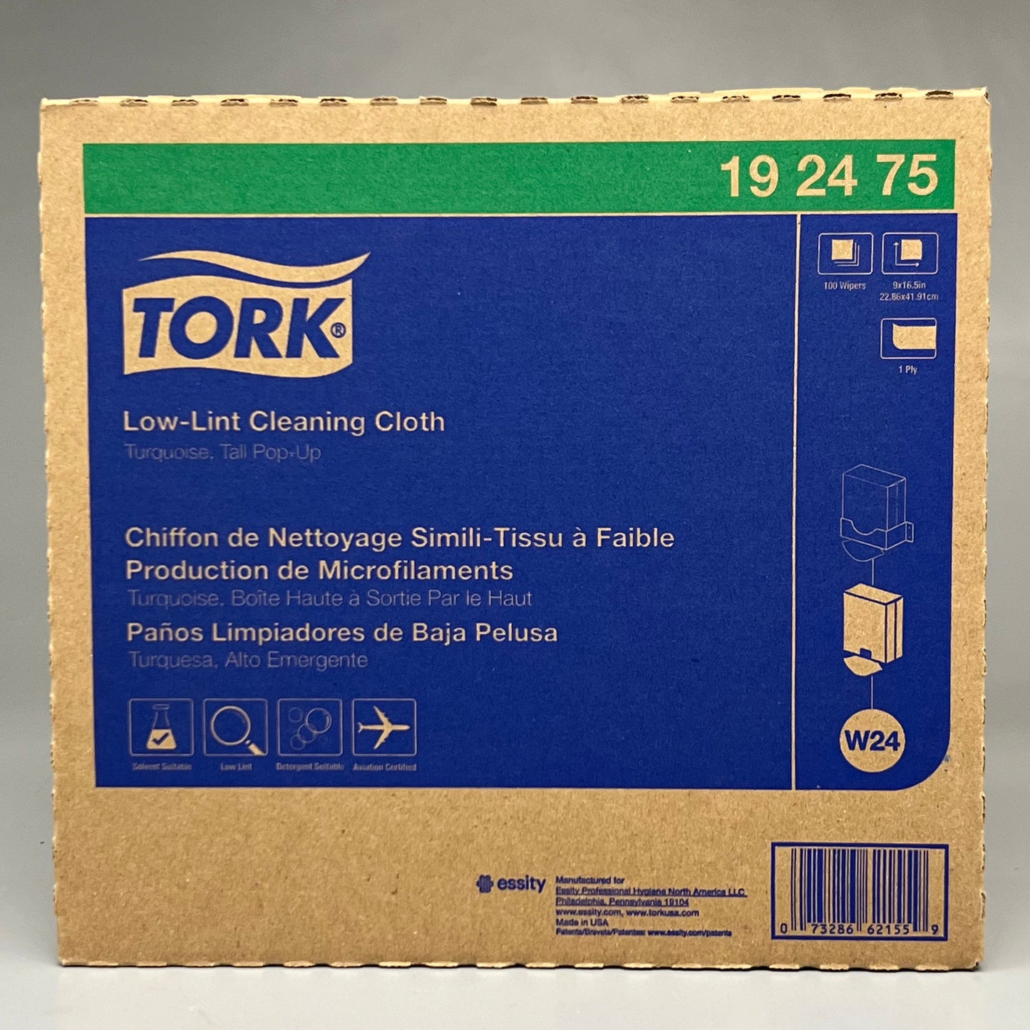 TORK Low-Lint Cleaning Cloth 192475 Turquoise