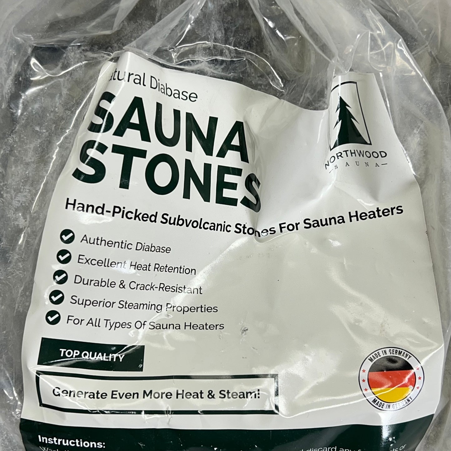 NORTHWOOD SAUNA Hand Picked Subvolcanic Stones For Sauna Heaters 45LBS Grey