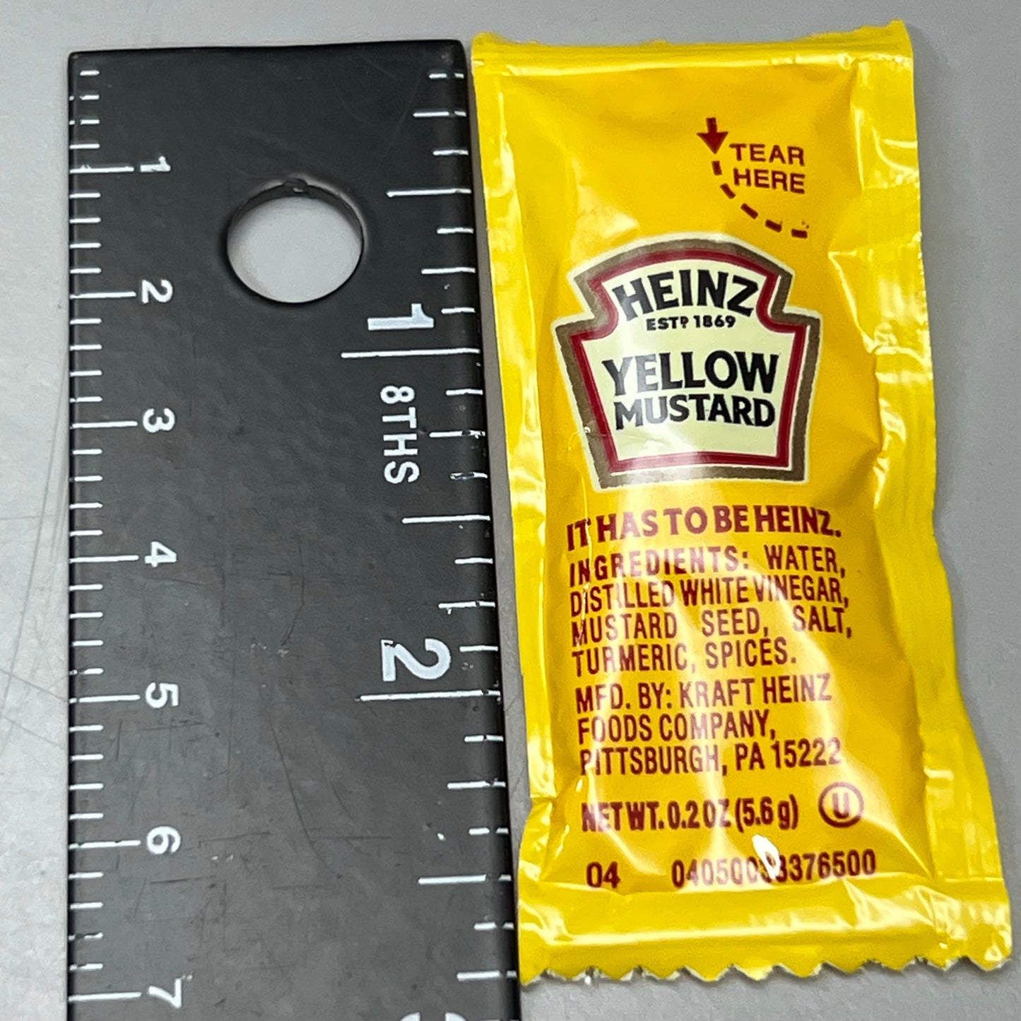 ZA@ HEINZ (500 PACK) Mild Mustard Individual Pack Size 0.2 oz BB 09/23 A