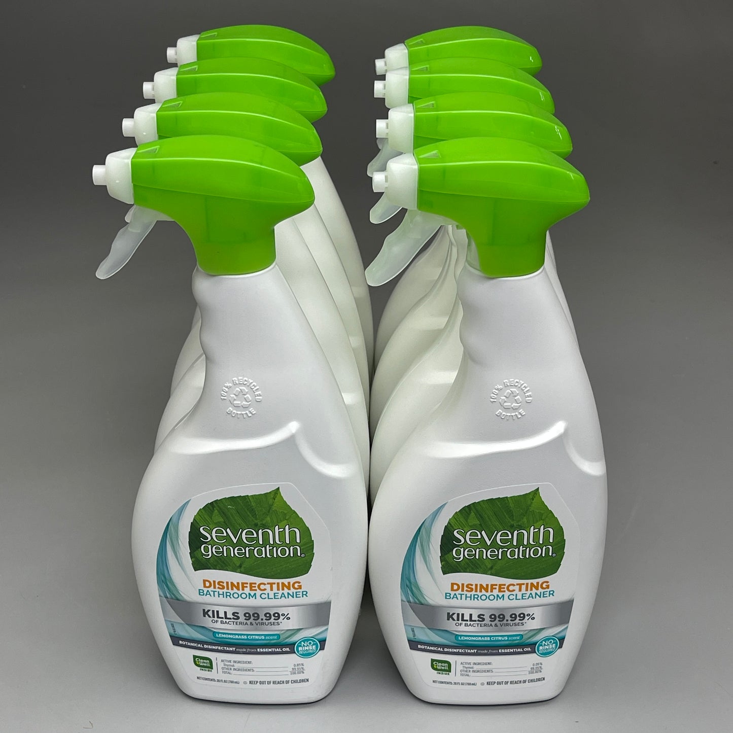 SEVENTH GENERATION (8 BOTTLES) Disinfecting Cleaner LemonGrass Citrus Scent 26 fl oz