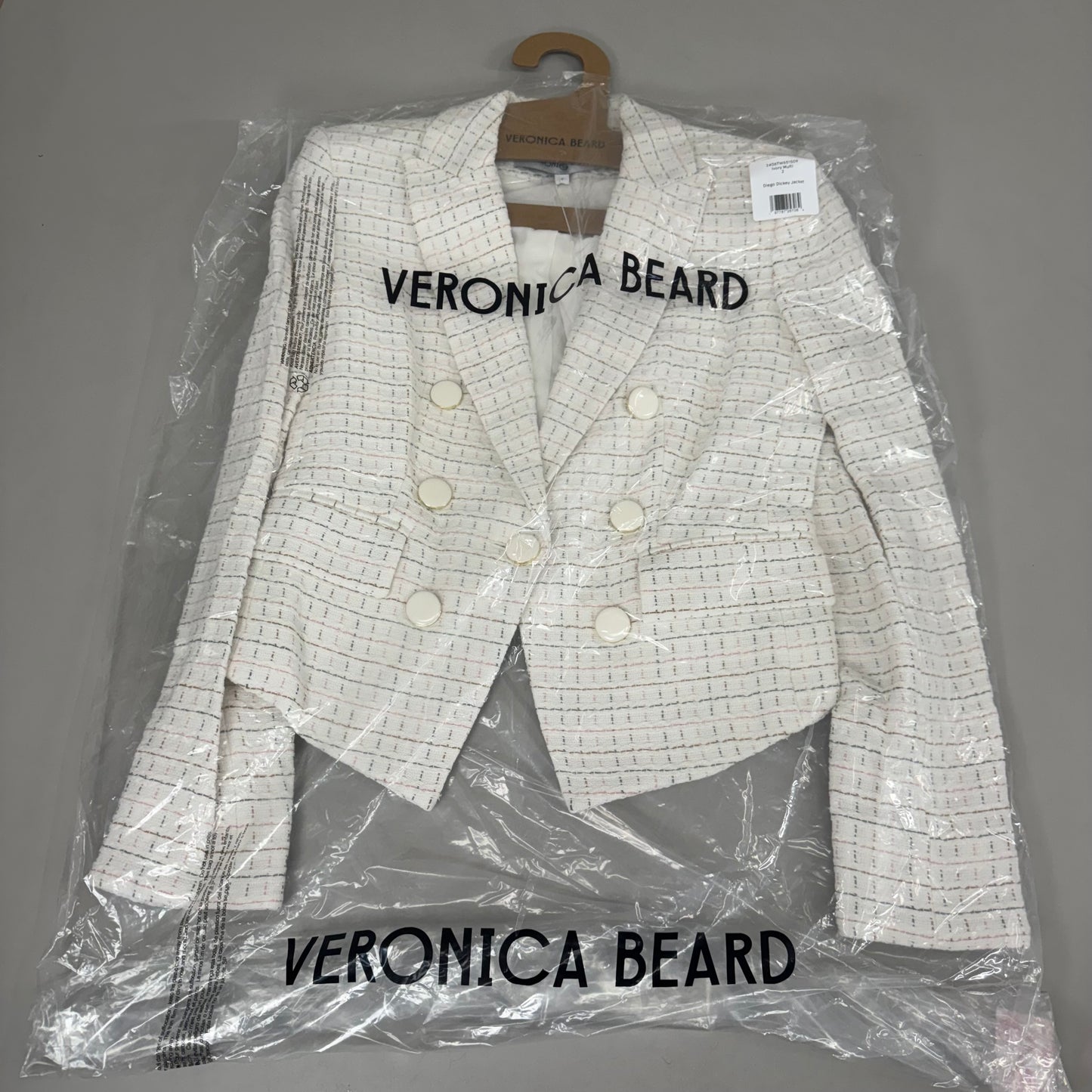 VERONICA BEARD Women's Diego Dickey Jacket Sz-2 Ivory/Multi 2406TW651509