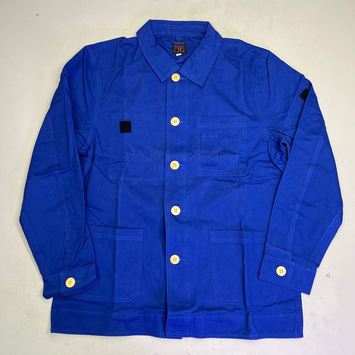 CPG CODEGRAPHY WORLDWIDE 4 Pocket Button Up Shore Coat Men's Sz L Blue