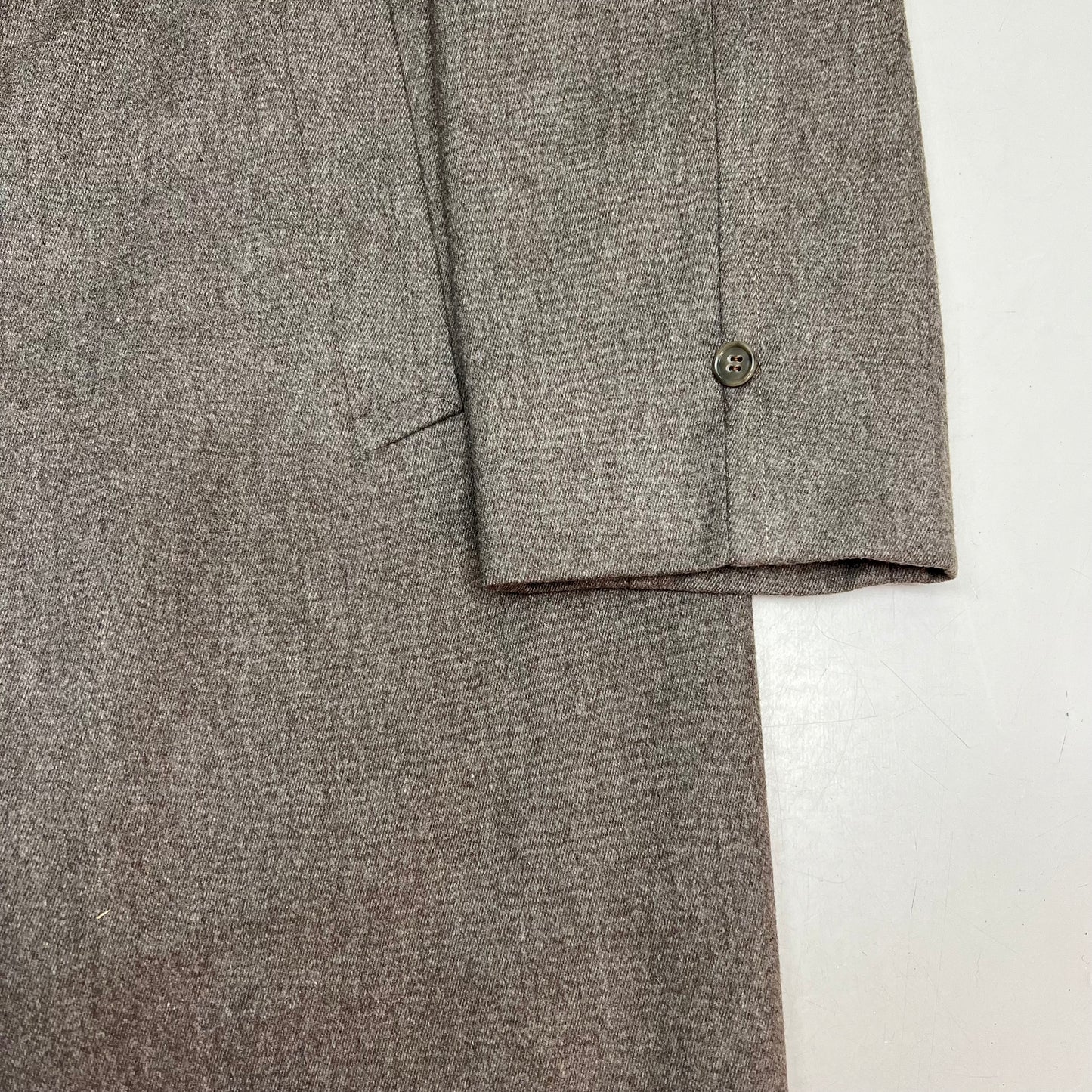 PHIL'S ASTORIA Wool Trench Coat Made In USA Men's Sz M Heather Brown