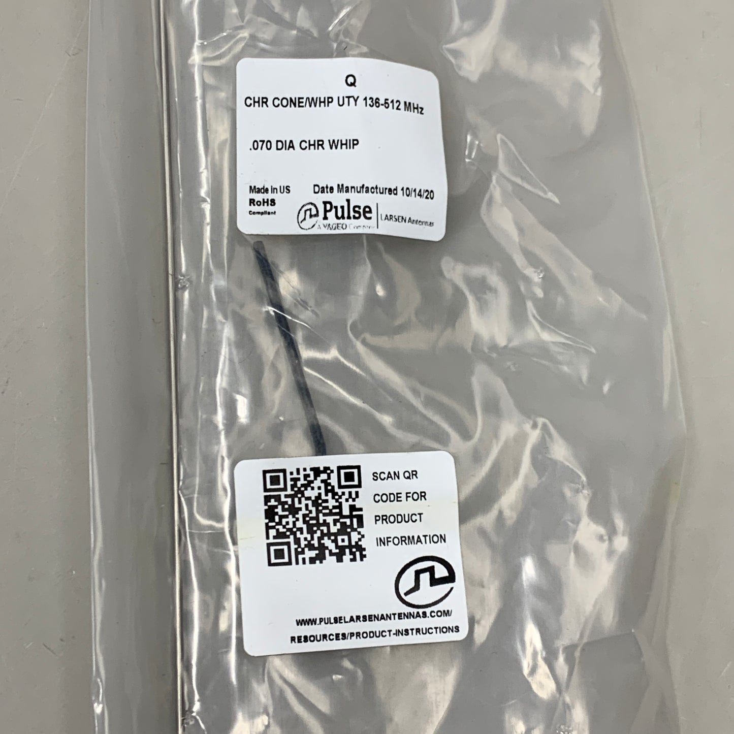 PULSE Stainless Steel Replacement Whip for Tunable 1/4 Wave Antennas Q 136-512