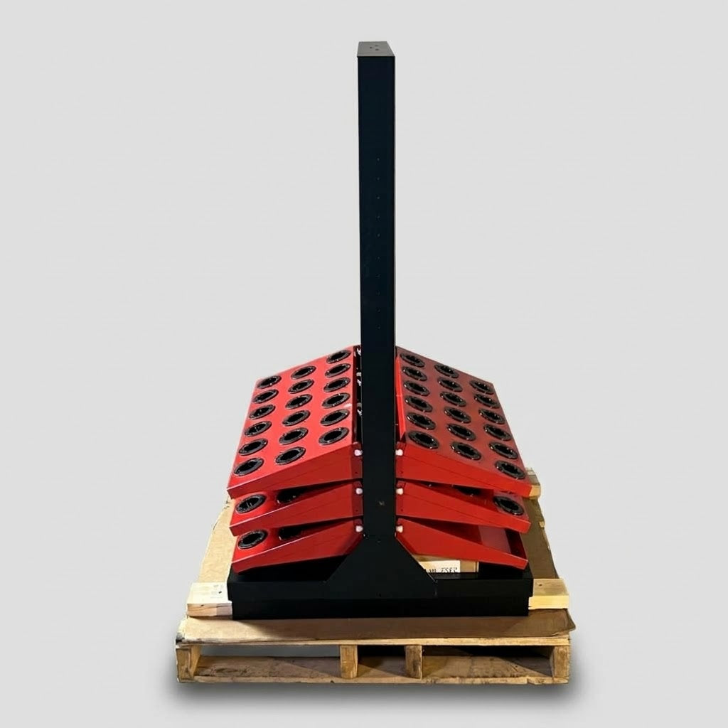 HUOT Toolscoot Tree for 40 Taper Cnc Holders Sz 27"W x 27.5"L x 50"H - Black & Red
