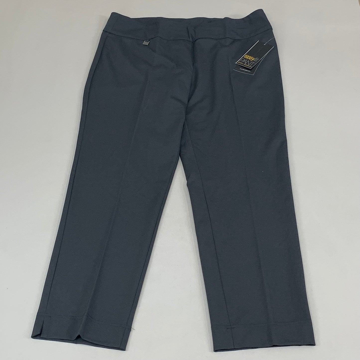 MULTIPLES Woven Ankle Pants Petite Women's Sz 16 Intgry M2623P