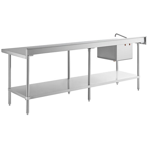 Z@ Pallet of REGENCY Work Table w/ Left Sink Stainless Steel 600ST3096L (AS-IS, Bent)