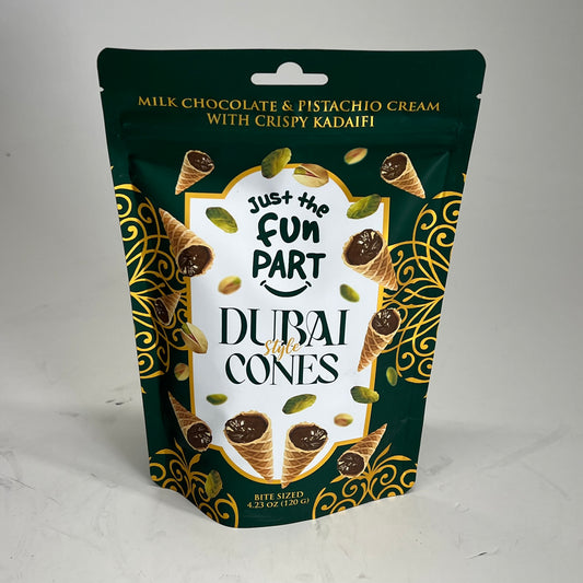 JUST THE FUN PART (6 PACK) Dubai Style Cones Bite Sized Treats 4.23 oz  BB 02/28