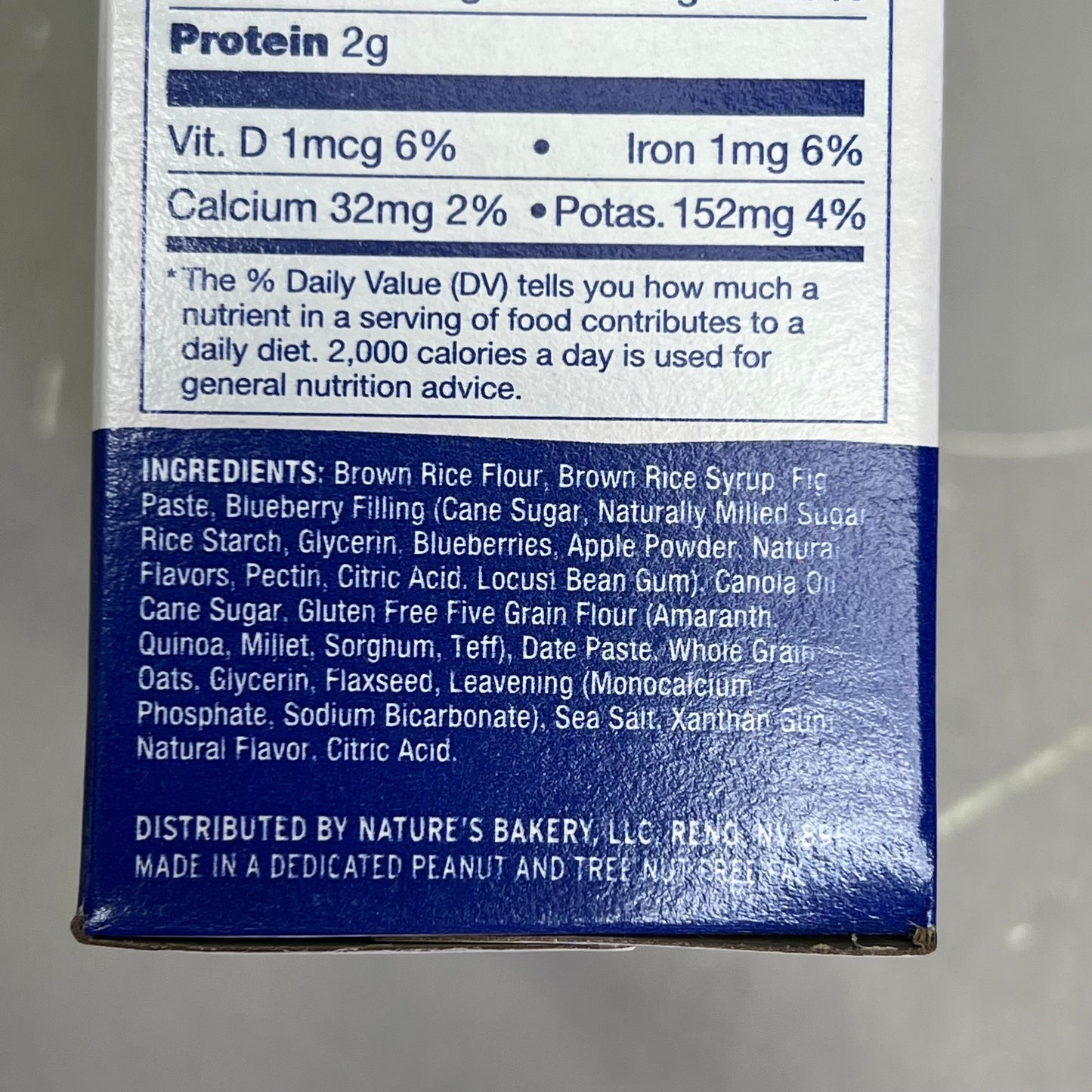 ZA@ NATURE'S BAKERY (6 BOXES, 6 BARS EACH) Blueberry Gluten Free Fig Bar BB 02/26 J