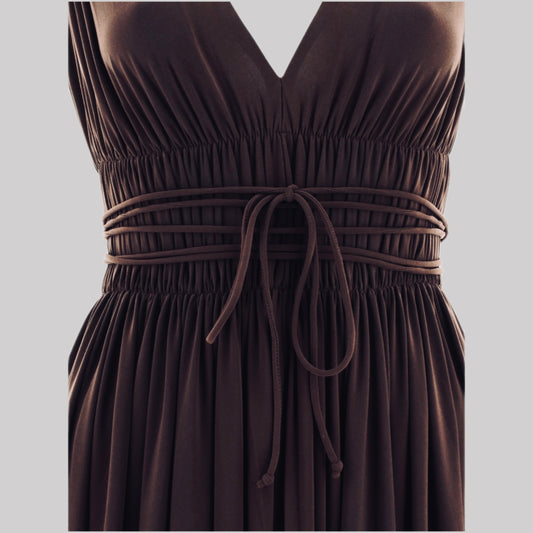 NORMA KAMALI Goddess Dress Unlined Women's Sz M/38 Chocolate KK3233PL292028