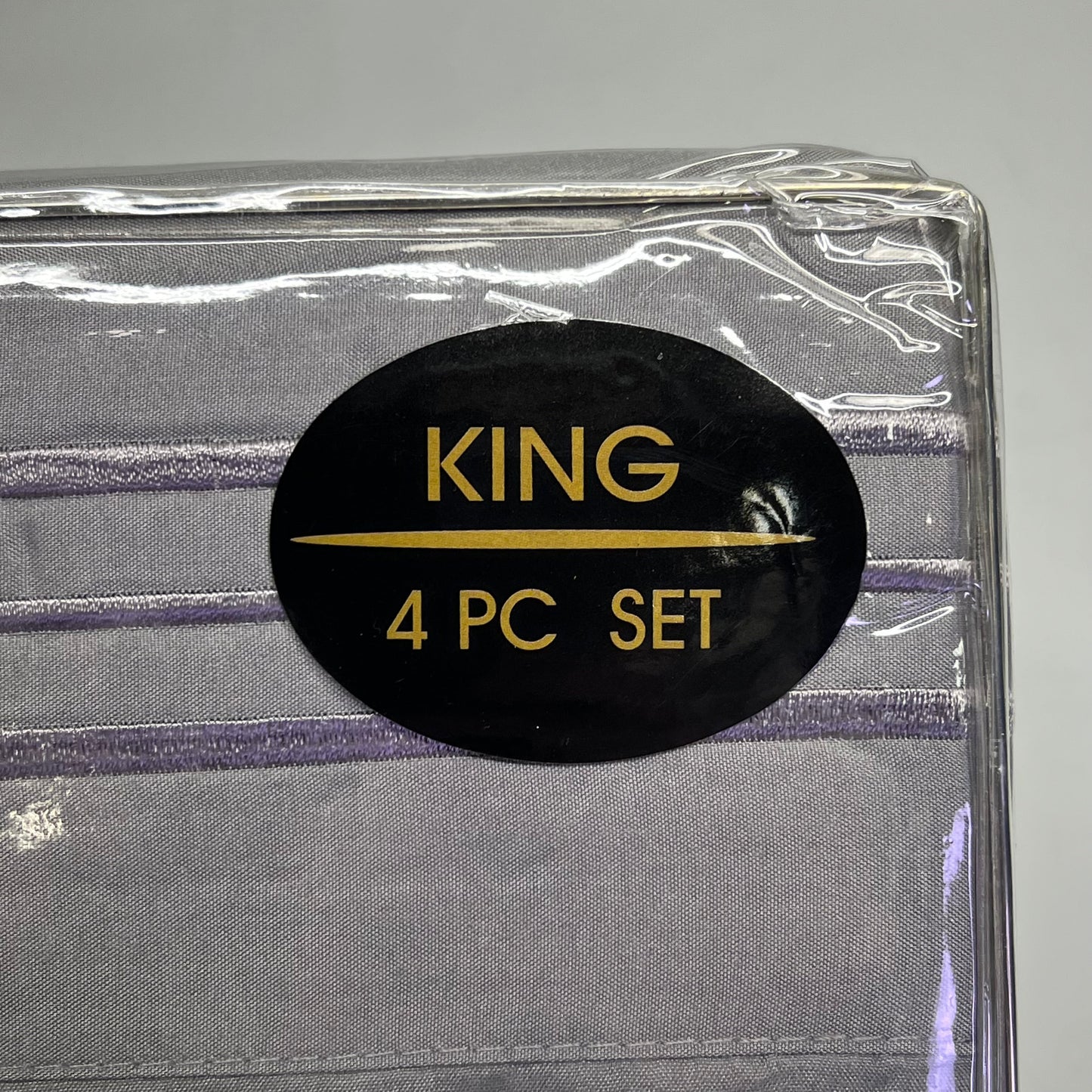 ZA@ ELEGANT COMFORT (6 PIECE SET) 1500 Thread Count Bed Sheets Box Stitching Design King Gray E