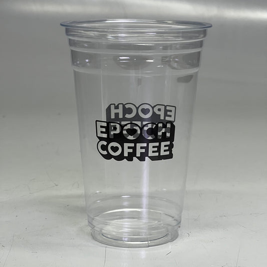 ZA@ EPOCH COFFEE (1000 Cups) Plastic Cups 20 oz Clear PO-AN1817 B