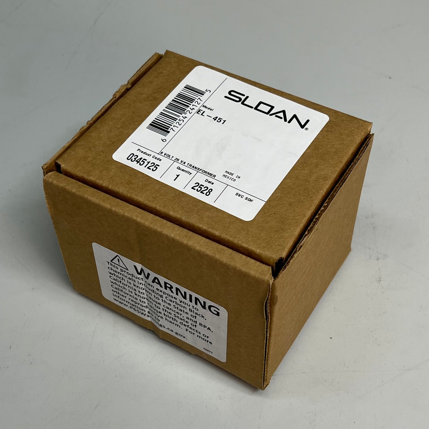 SLOAN Electrical Transformer 6V 25VA For ES-S Flushometers EL-451 0345125