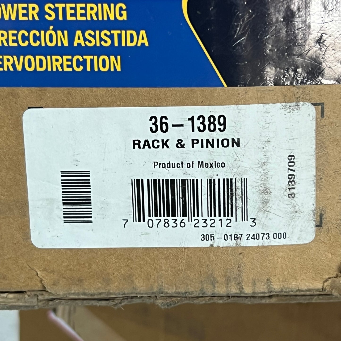 NAPA Rack & Pinion Sz 46" L, Grey & Black 36-1389