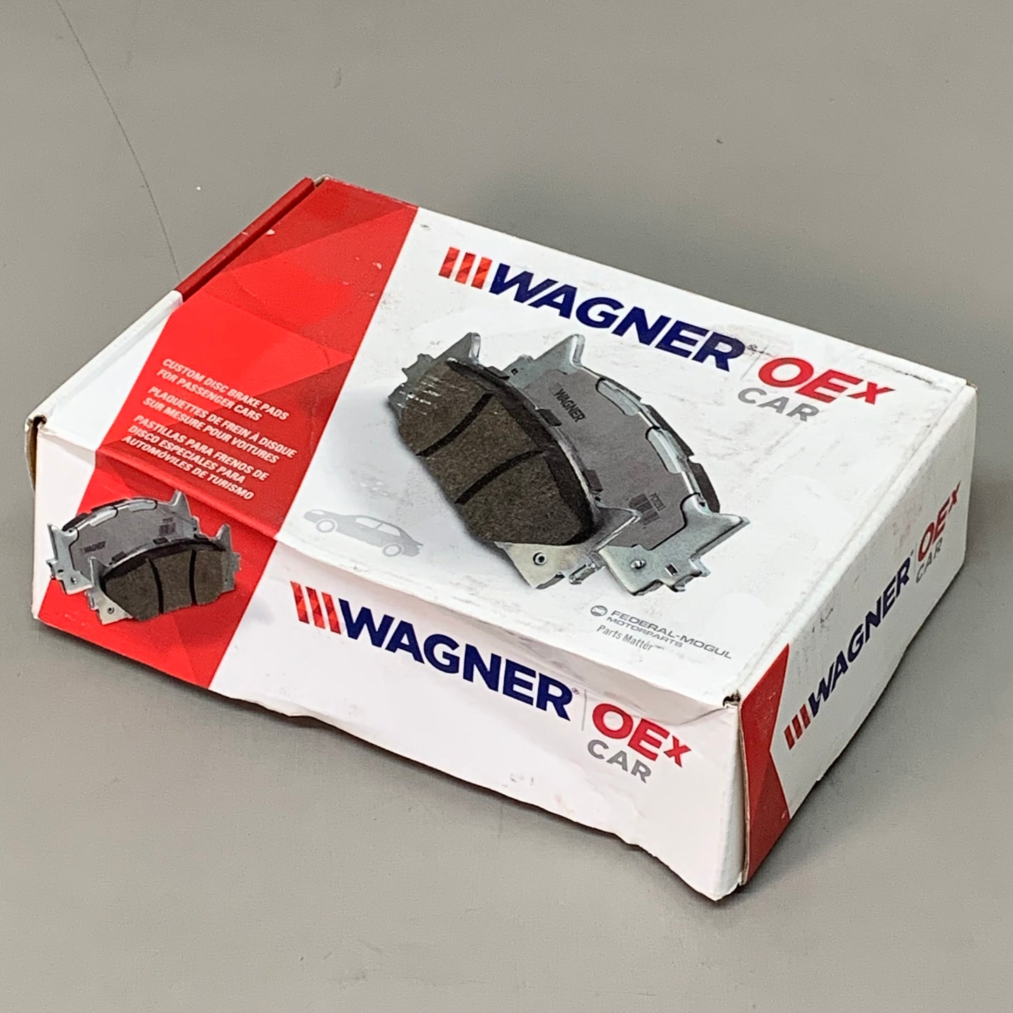 WAGNER OEx Premium Ceramic Disc Brake Pad Set 3 1/2" x 2 1/2" Grey OEX1017