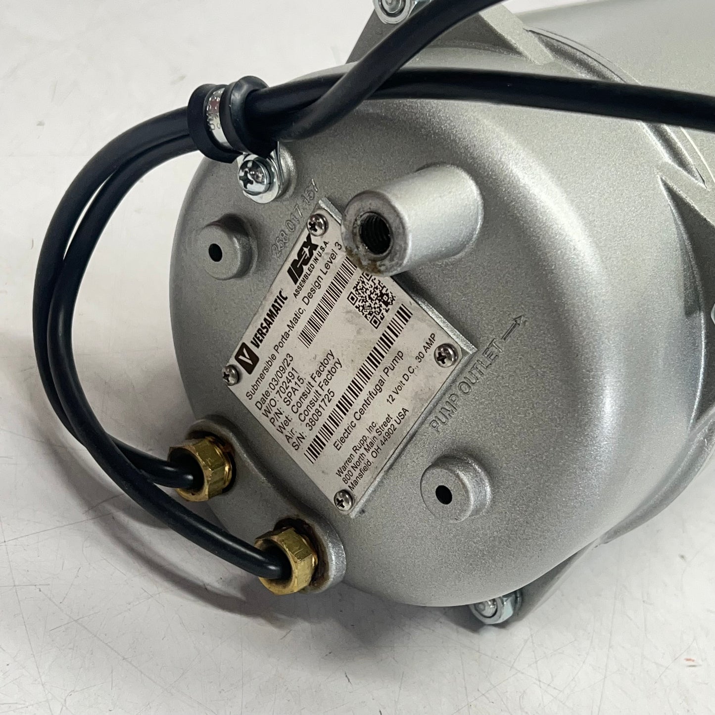 VERA MATIC Porta Matic Dc Submersible Dewatering Pump 12 Volt 1/3 HP SPA153