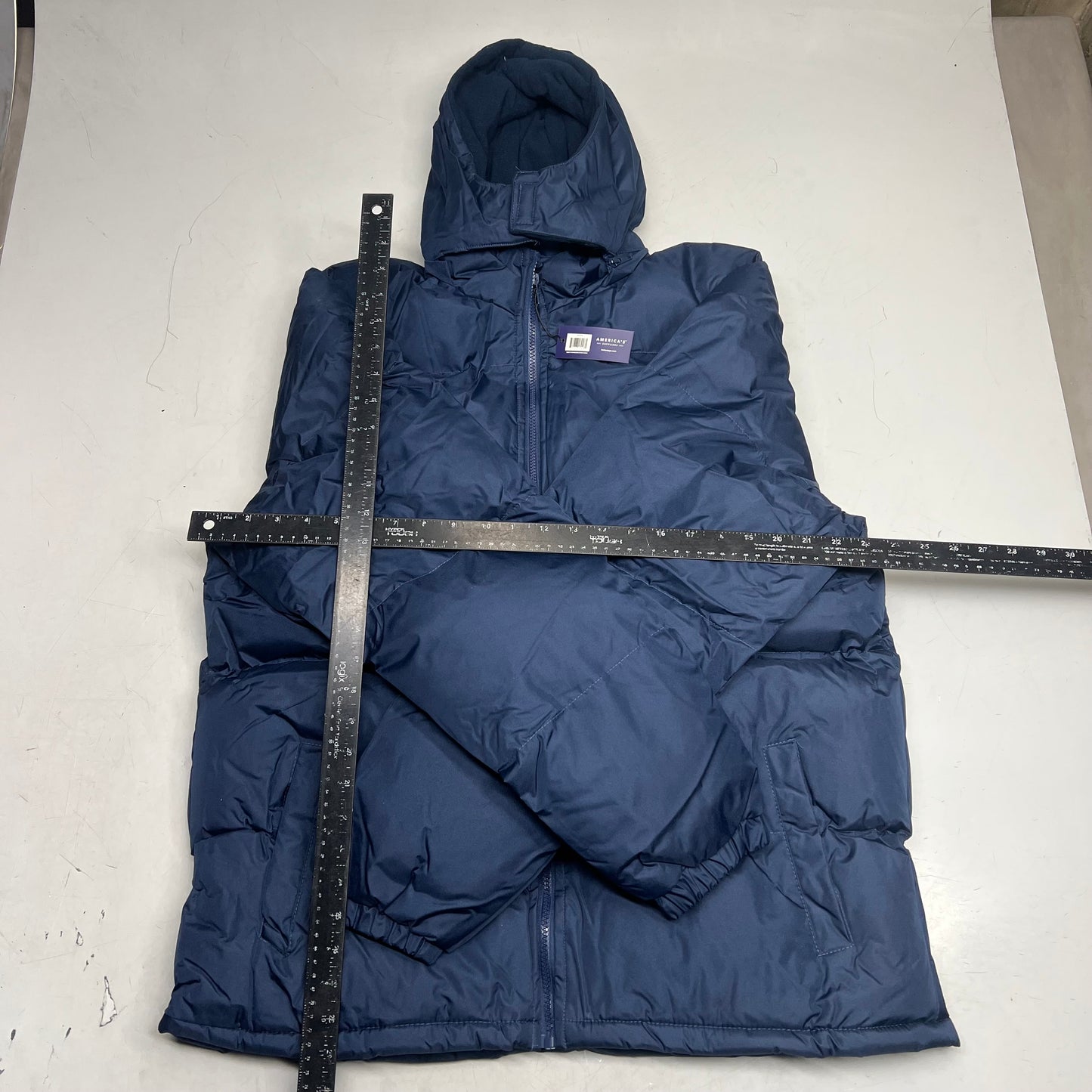 AMERICAS SUPPLIER Heavyweight Zip Up Coat Jacket Men's Sz L Navy Blue 2383077