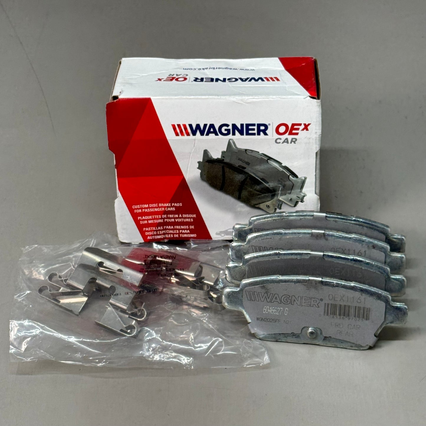 WAGNER OEx Ceramic Disc Brake Pad Set 5" x 2" Grey OEX1161