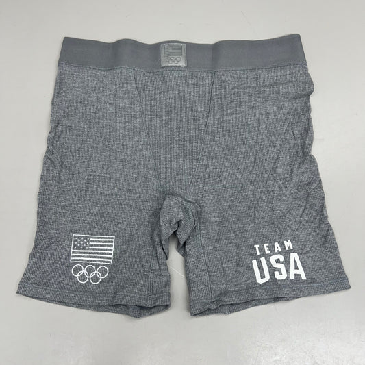 SKIMS Soft & Stretchy Cotton Rib Olympic Boxer Women's Sz S Heather Grey