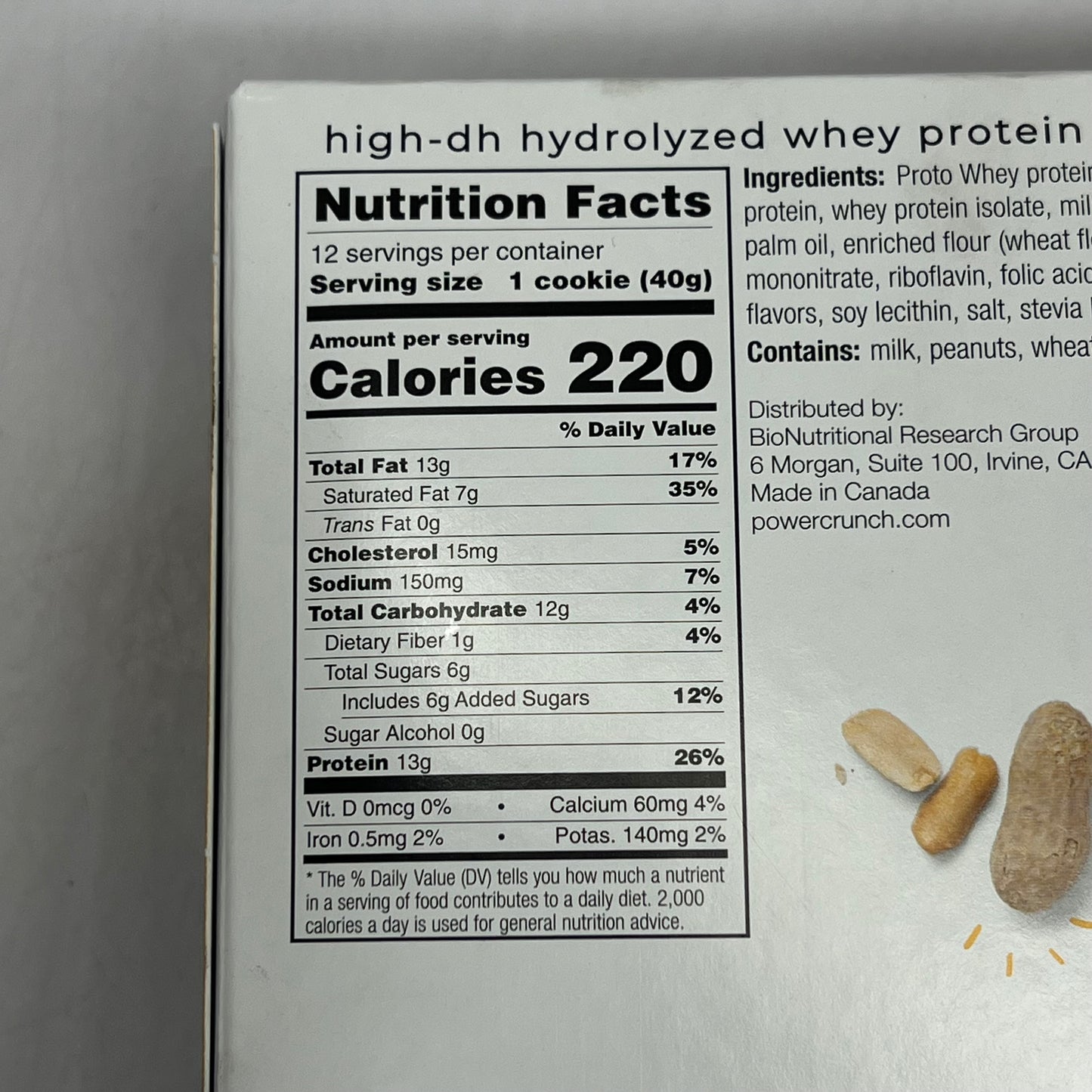 ZA@ POWER CRUNCH  (12 PACK) Wafer Whey Protein Energy Bar Pre/post Workout BB 07/26