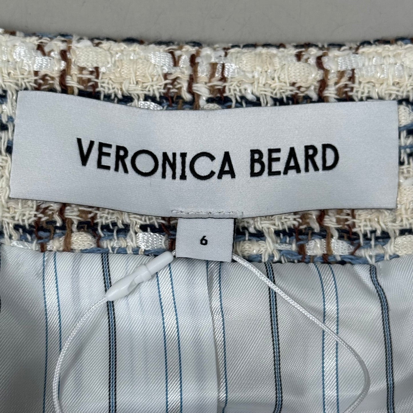 VERONICA BEARD Bentley Tweed Jacket Sz-6 Ivory/Camel 2406TW6810474