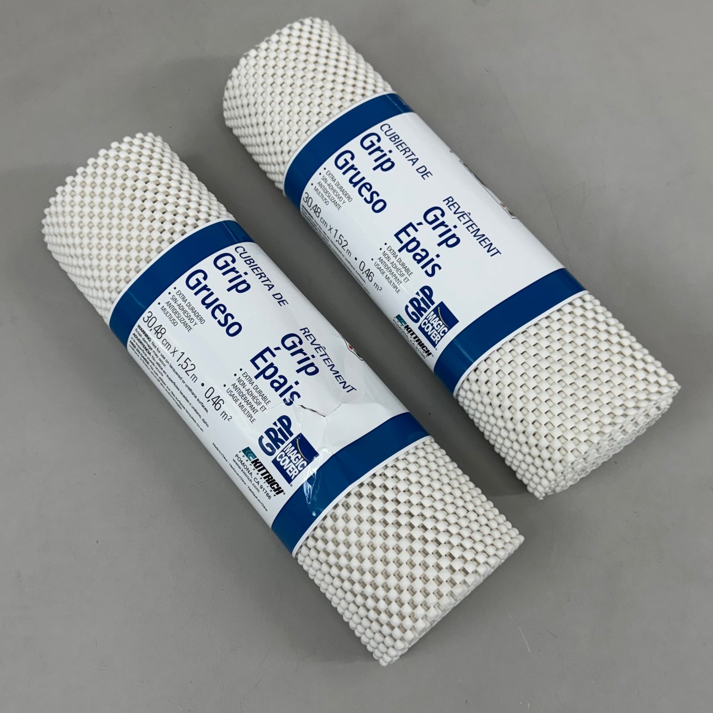 MAGIC COVER (2 Pack) Thick Grip Liner For Shelves, Counter Tops  12"x5' White 79975
