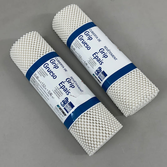 MAGIC COVER (2 Pack) Thick Grip Liner For Shelves, Counter Tops  12"x5' White 79975