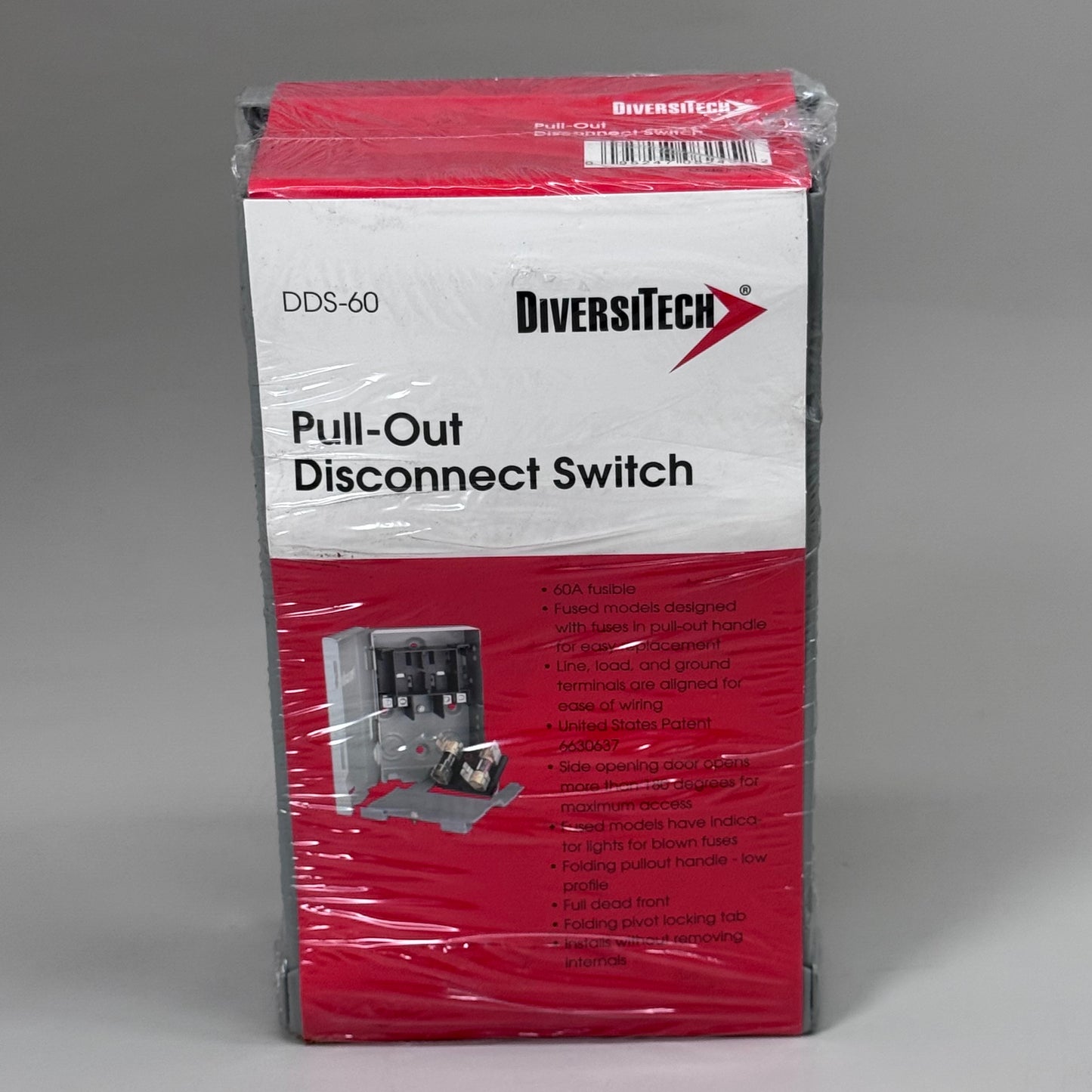 DIVERSITECH Pull-Out Disconnect Switch 60 Amp Reversible Door 180 Degree DDS-60