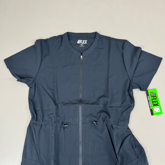 GREEN TOWN 4 Flex Scrubs Jumpsuit Cinch In Waist Women's Sz XL Pewter GFX-023AST
