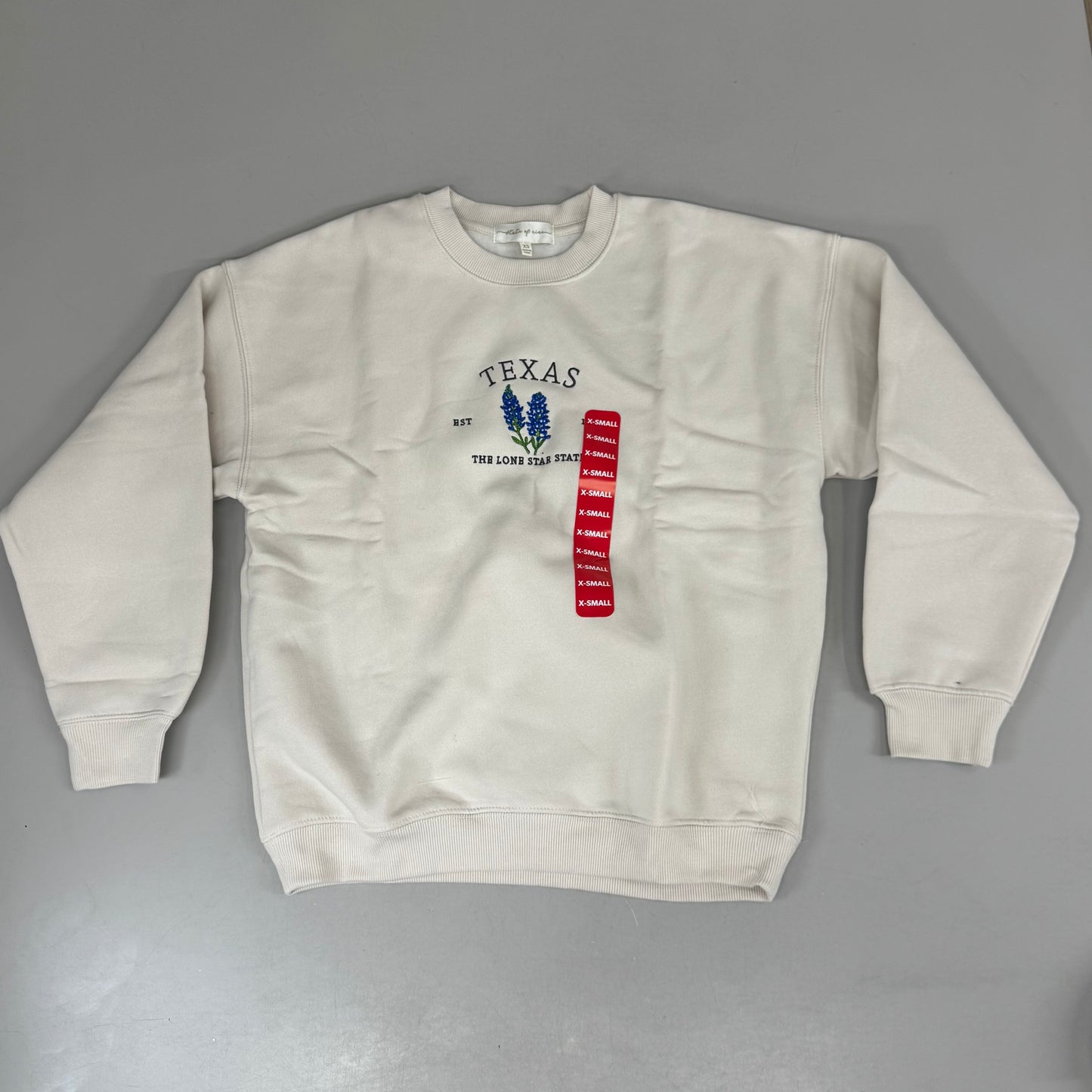 STATE OF MINE Women's Texas Lone Star State Sweatshirt Sz-XSmall Stone 15711