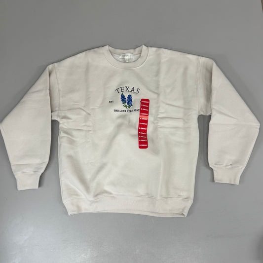 STATE OF MINE Women's Texas Lone Star State Sweatshirt Sz-XSmall Stone 15711