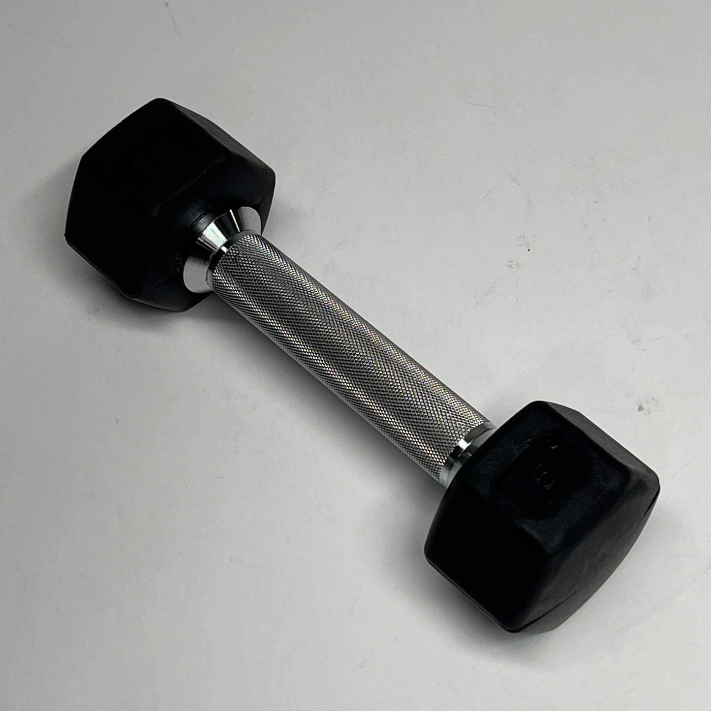 ZA@ TAG (2 PACK) Metal & Rubber Dumbbells  5lbs Black/Chrome 1908