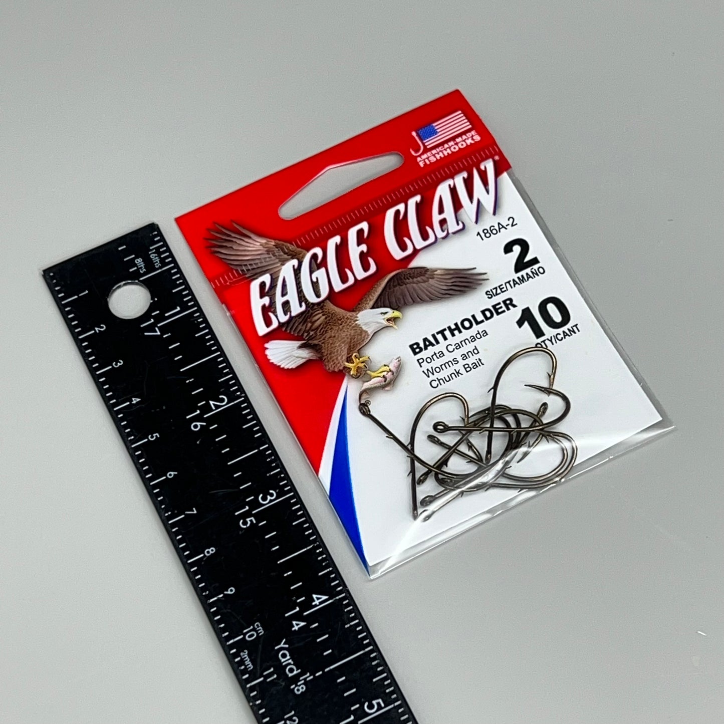 EAGLE CLAW (5 PACK) Offset Worm & Chunk Bait Holder Bronze #2 10pc 186A-2