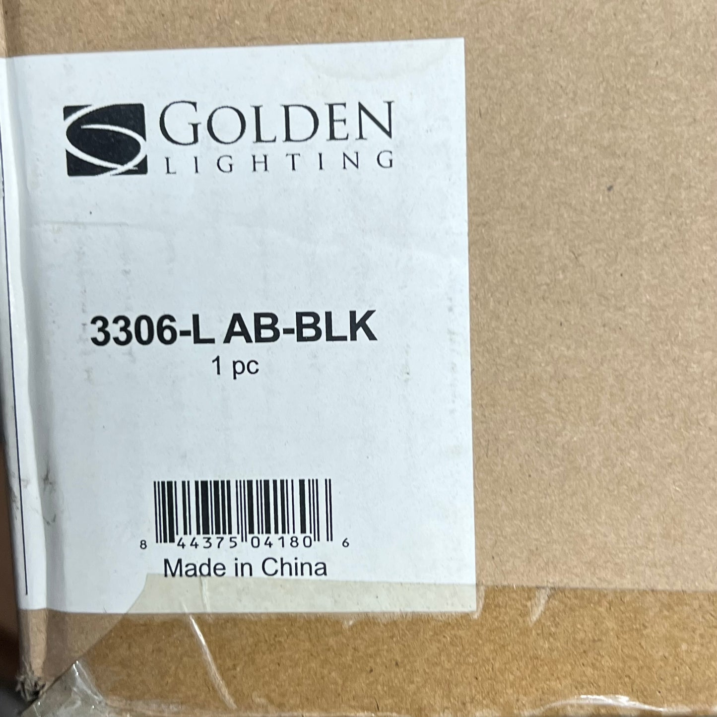 GOLDEN LIGHTING Orwell 1 Light Medium Pendant 14' - 120" Wire Black 3306-LAB-B|LK
